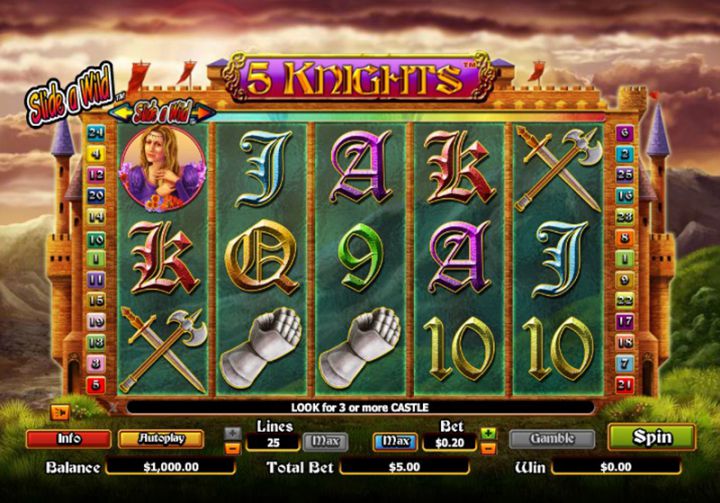 5 Knights slot machine screenshot