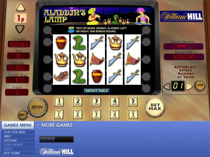 Aladdin's Lamp slot game screenshot