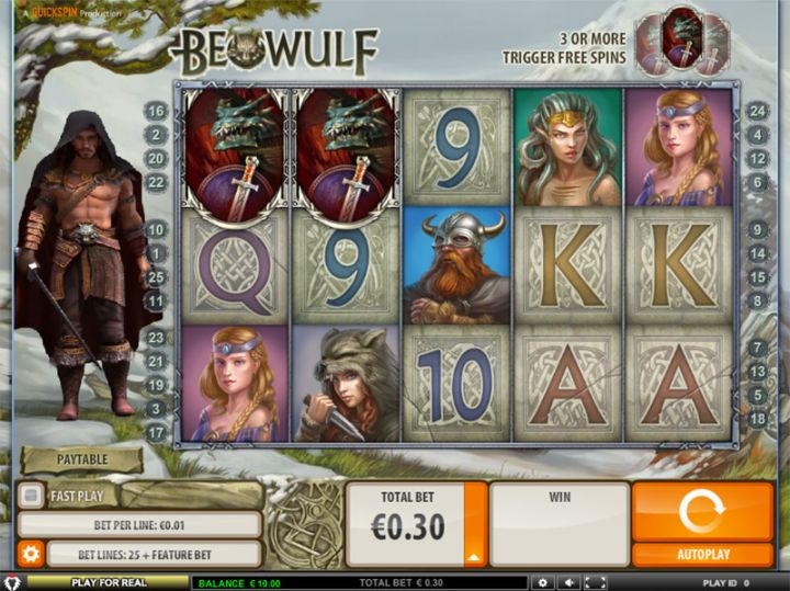 Beowulf video slot game screenshot