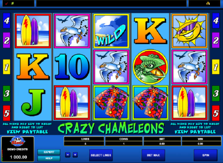 Crazy Chameleons video slot machine screenshot