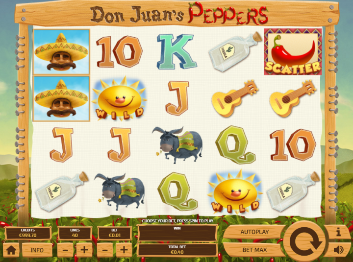 Don Juan's Peppers video slot machine screenshot