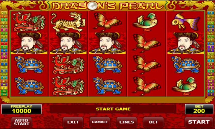 Dragon's Pearl video slot machine screenshot