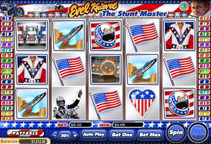 Evel Knievel video slot machine screenshot