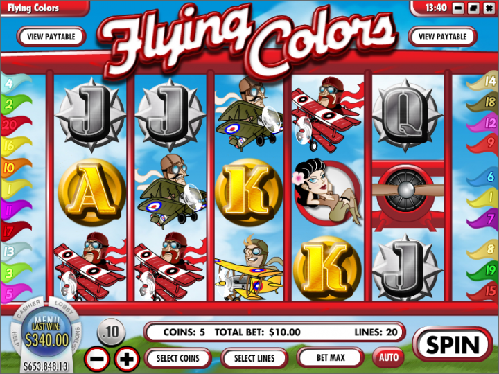 Flying Colors slot machine screenshot