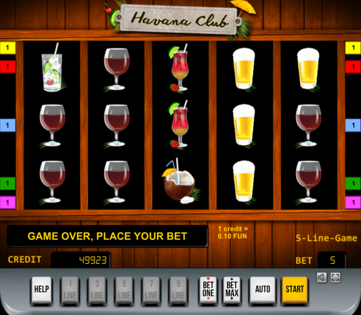 Havana Club video slot machine screenshot
