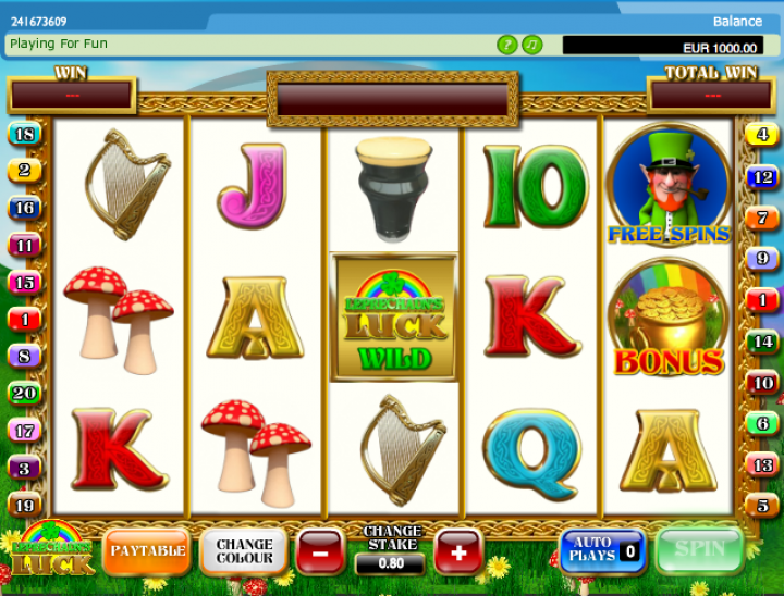 Leprechauns Luck video slot machine screenshot