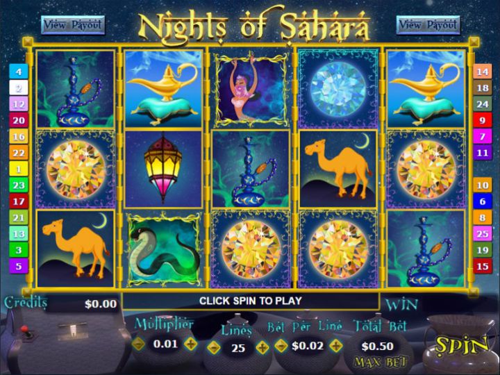 Nights of Sahara slot machine screenshot