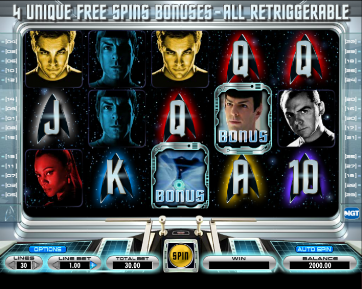 Star Trek video slot game screenshot