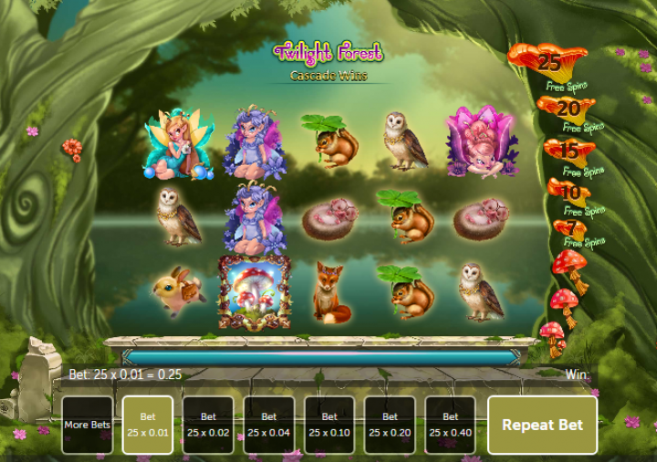 Twilight Forest slot machine screenshot