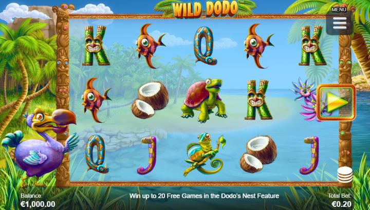 Wild Dodo video slot machine screenshot