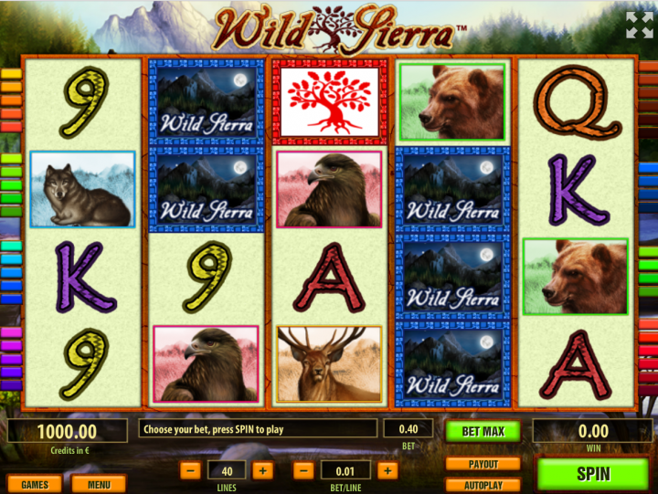 Wild Sierra video slot game screenshot