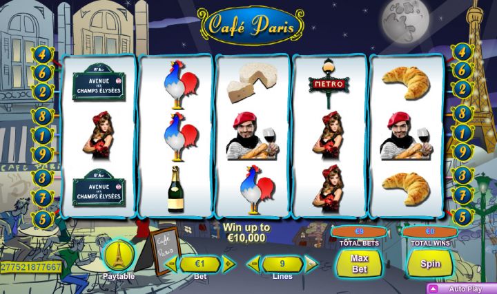 Cafe Paris slot machine screenshot