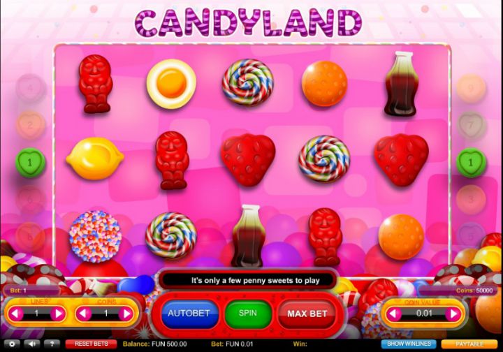 Candyland slot machine screenshot