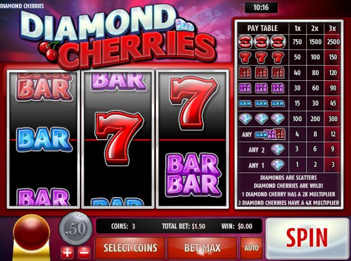 Diamond Cherries video slot machine screenshot