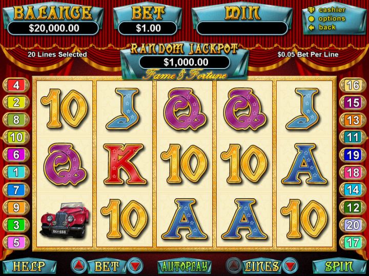 Fame and Fortune video slot game screenshot