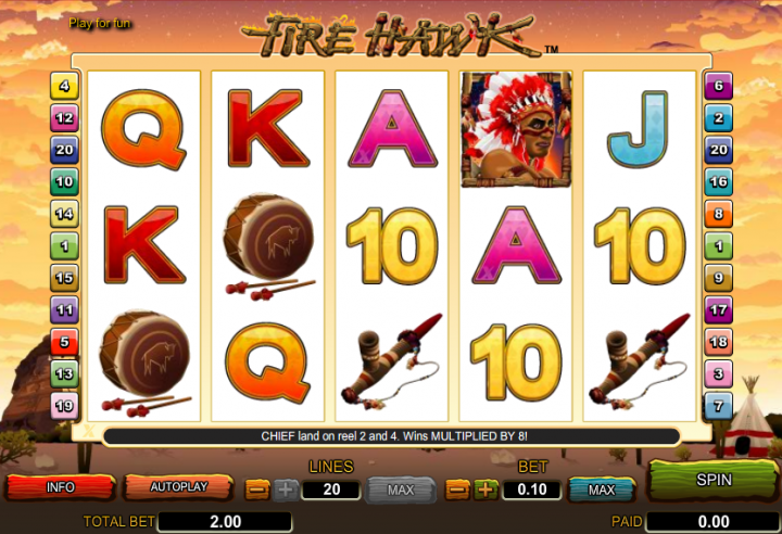 Firehawk slot game screenshot