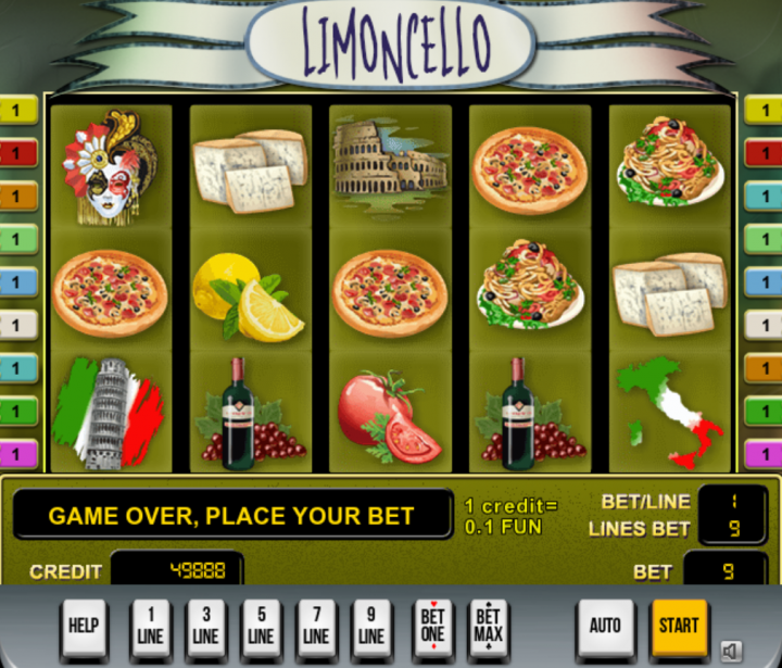 Limoncello video slot machine screenshot