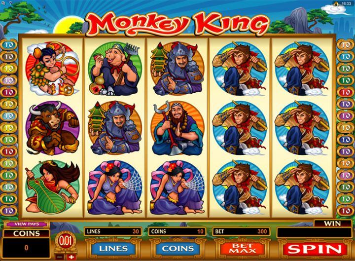 Monkey King video slot machine screenshot