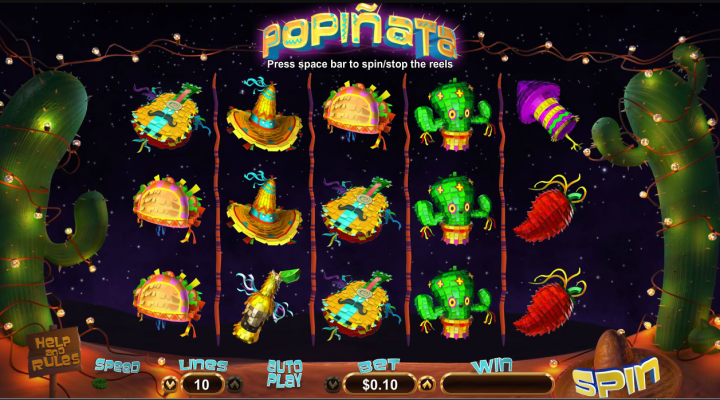Popinata video slot machine screenshot