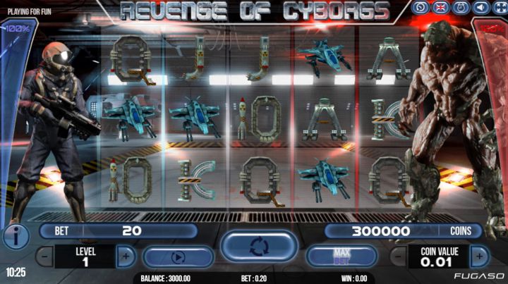 Revenge of Cyborgs slot machine screenshot