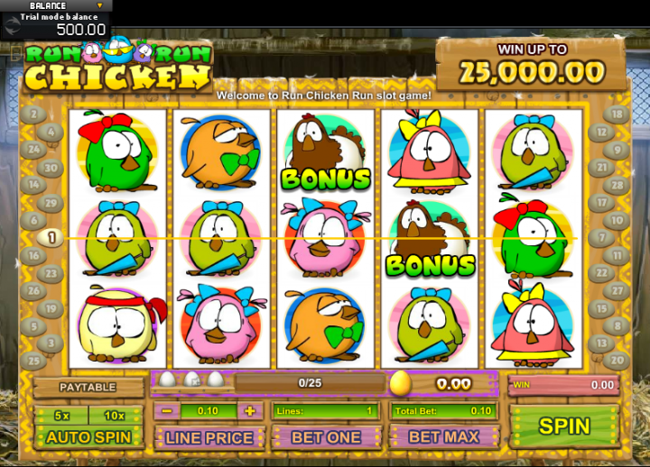 Run Chicken Run video slot game screenshot